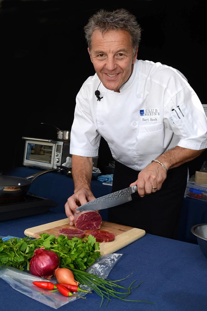 Club Marine's resident chef Bart Beek shares the secret of creating memorable meals at the 2014 Expo © Emma Milne